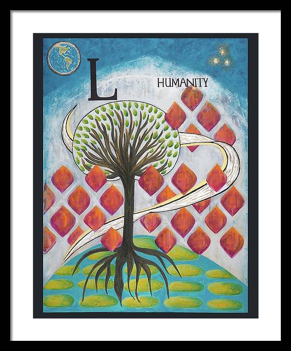 Global Tree Humanity Fine Art Print - Framed Print