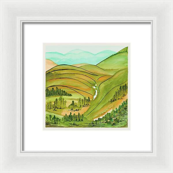 Golden Colorado Hills Mountains Fine Art Print - Framed Print