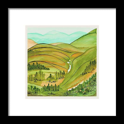 Golden Colorado Hills Mountains Fine Art Print - Framed Print