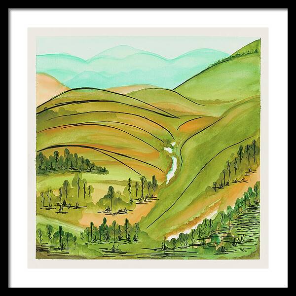 Golden Colorado Hills Mountains Fine Art Print - Framed Print