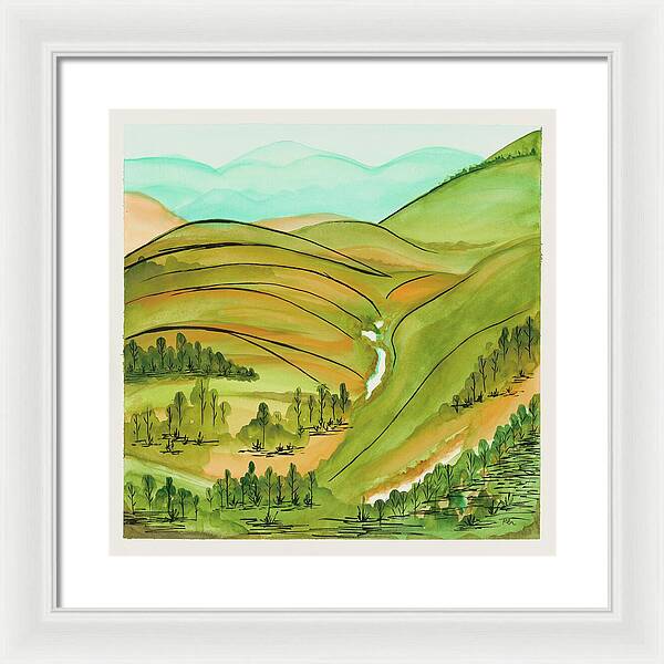 Golden Colorado Hills Mountains Fine Art Print - Framed Print