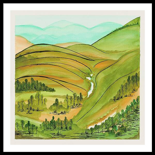 Golden Colorado Hills Mountains Fine Art Print - Framed Print