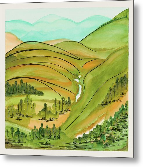 Golden Colorado Hills Mountains Fine Art Print - Metal Print