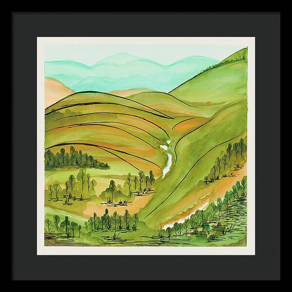 Golden Colorado Hills Mountains Fine Art Print - Framed Print