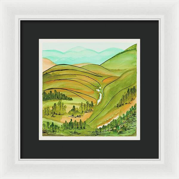 Golden Colorado Hills Mountains Fine Art Print - Framed Print