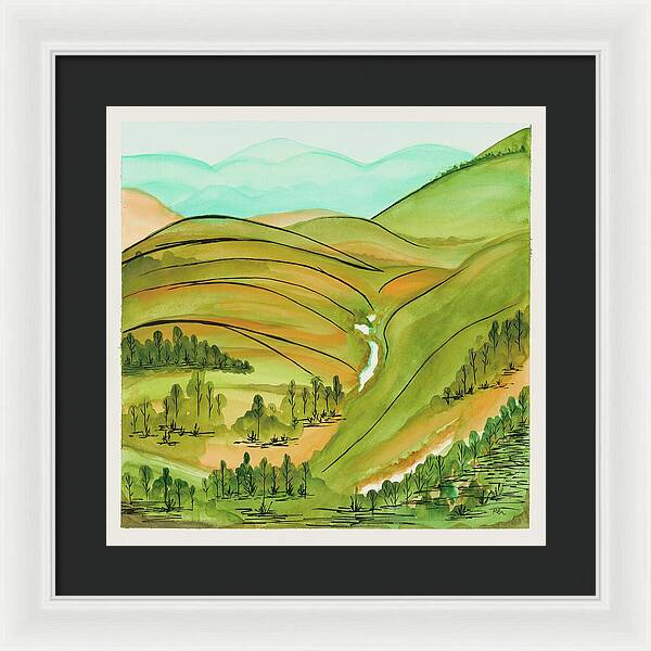 Golden Colorado Hills Mountains Fine Art Print - Framed Print