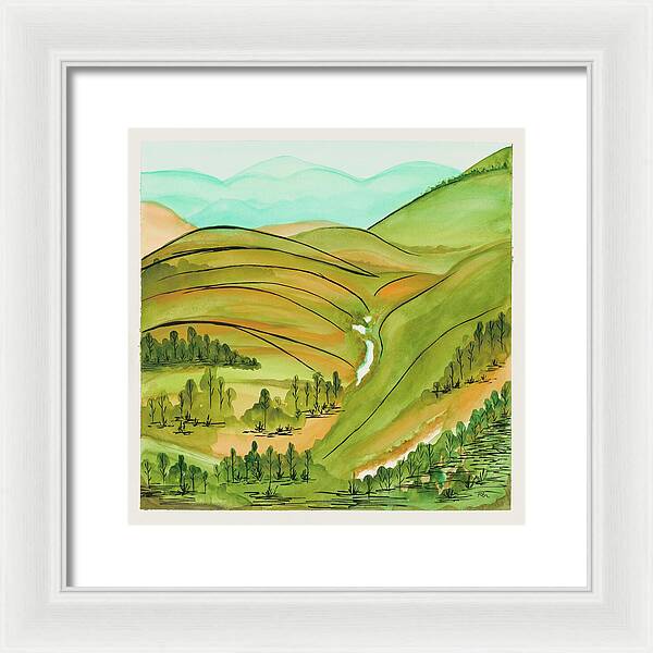 Golden Colorado Hills Mountains Fine Art Print - Framed Print