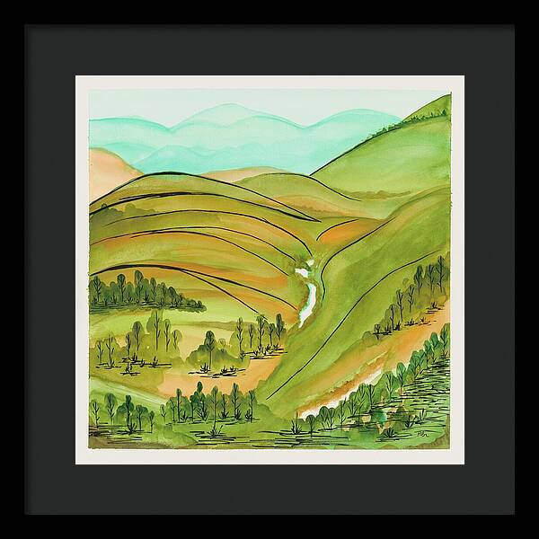 Golden Colorado Hills Mountains Fine Art Print - Framed Print