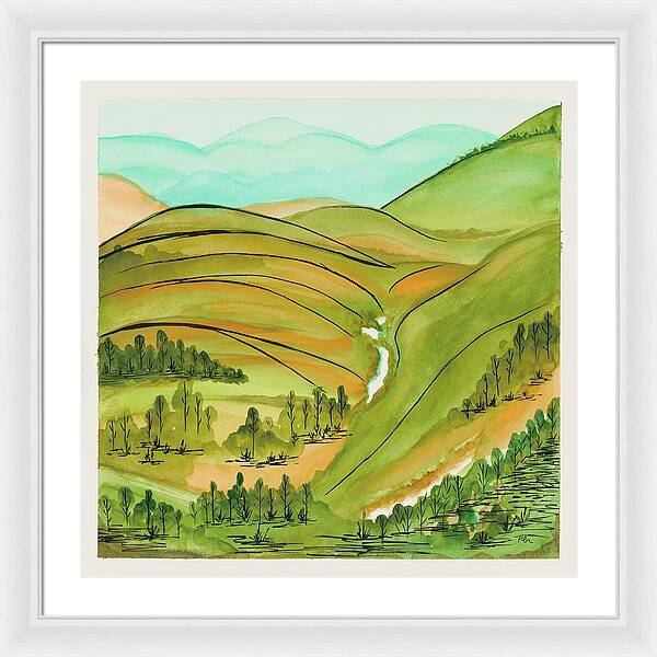 Golden Colorado Hills Mountains Fine Art Print - Framed Print