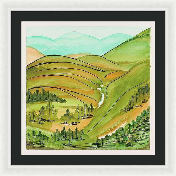 Golden Colorado Hills Mountains Fine Art Print - Framed Print