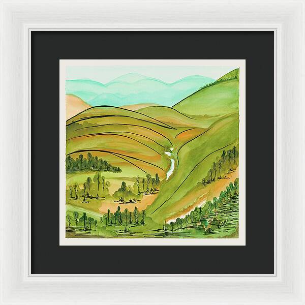 Golden Colorado Hills Mountains Fine Art Print - Framed Print