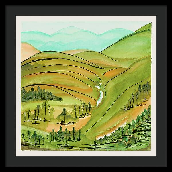 Golden Colorado Hills Mountains Fine Art Print - Framed Print