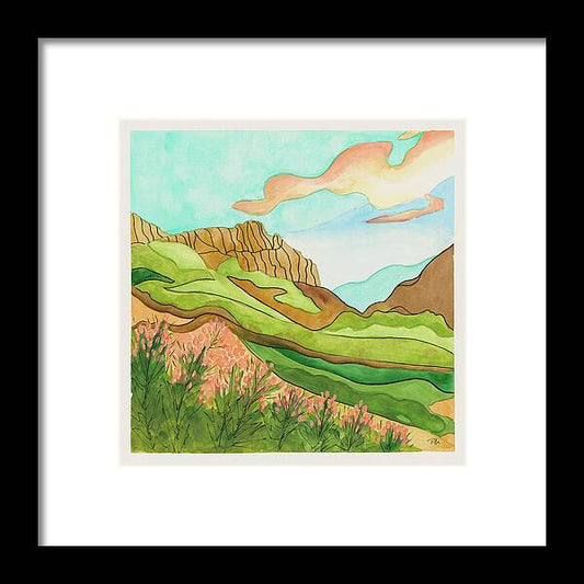 Golden Colorado Mountains Fine Art Print - Framed Print