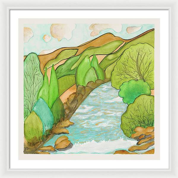 Golden Colorado River Fine Art Print - Framed Print