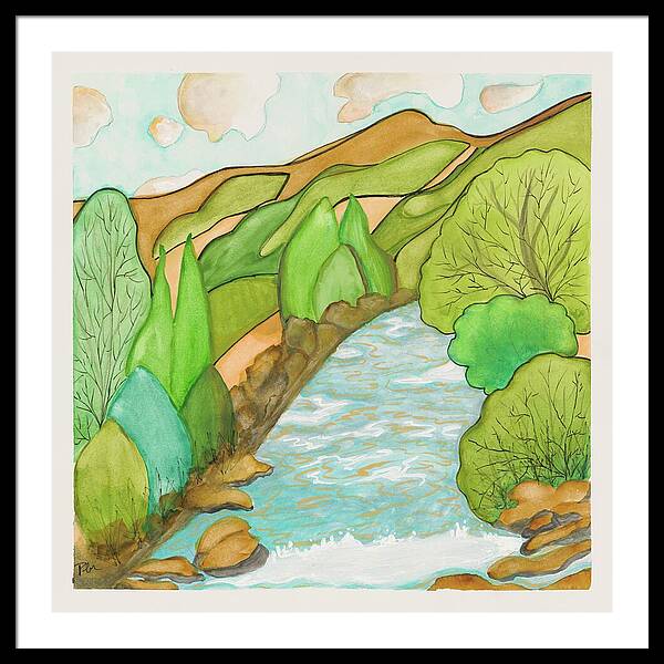 Golden Colorado River Fine Art Print - Framed Print