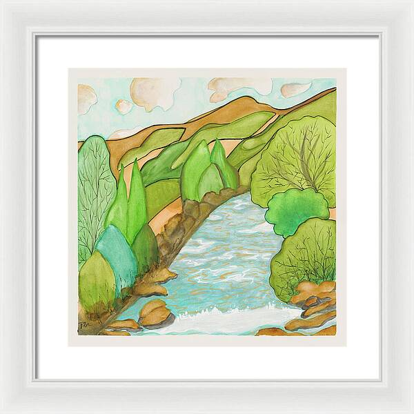 Golden Colorado River Fine Art Print - Framed Print