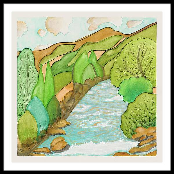 Golden Colorado River Fine Art Print - Framed Print