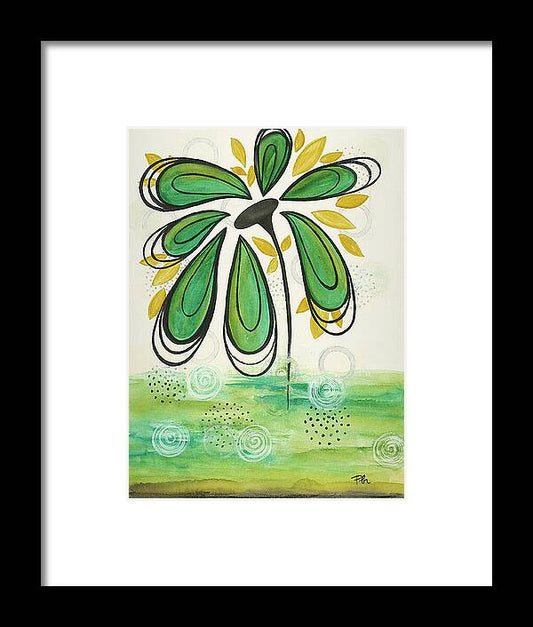 Green Flower Fine Art Print - Framed Print