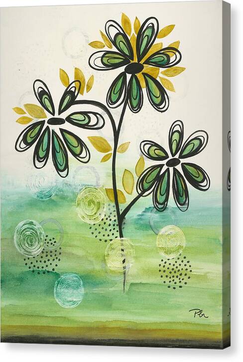 Green Floral Fine Art Print - Canvas Print