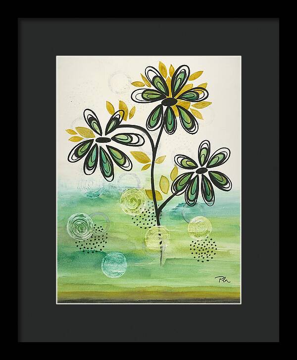 Green Floral Fine Art Print - Framed Print