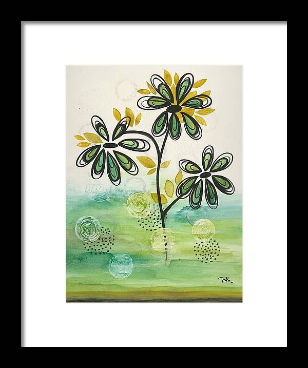 Green Floral Fine Art Print - Framed Print