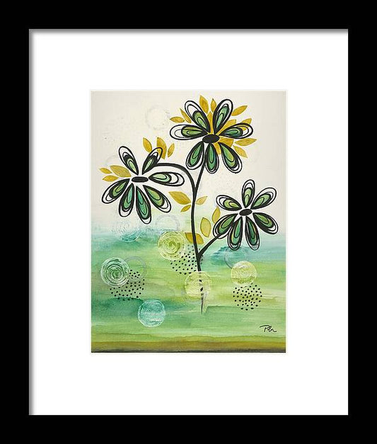 Green Floral Fine Art Print - Framed Print