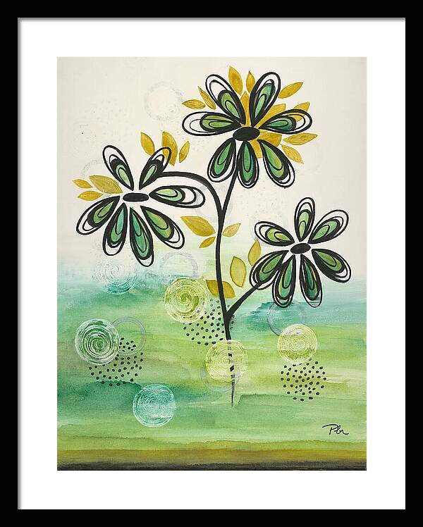 Green Floral Fine Art Print - Framed Print