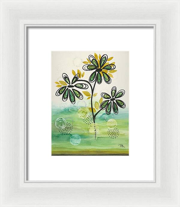 Green Floral Fine Art Print - Framed Print