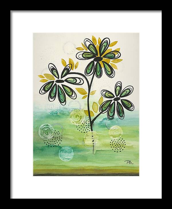 Green Floral Fine Art Print - Framed Print