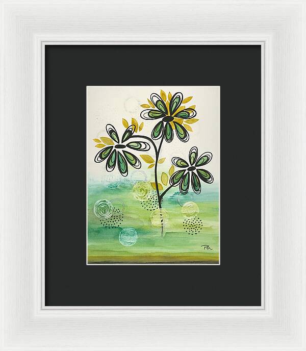 Green Floral Fine Art Print - Framed Print