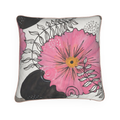 Modern Pink Flora Pillow