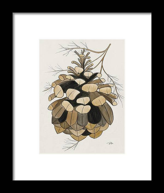 Colorado Fat Pine Cone Fine Art Print - Framed Print