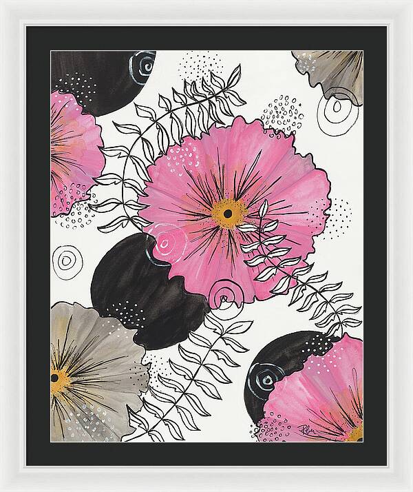 Pink Floral Fine Art Print - Framed Print