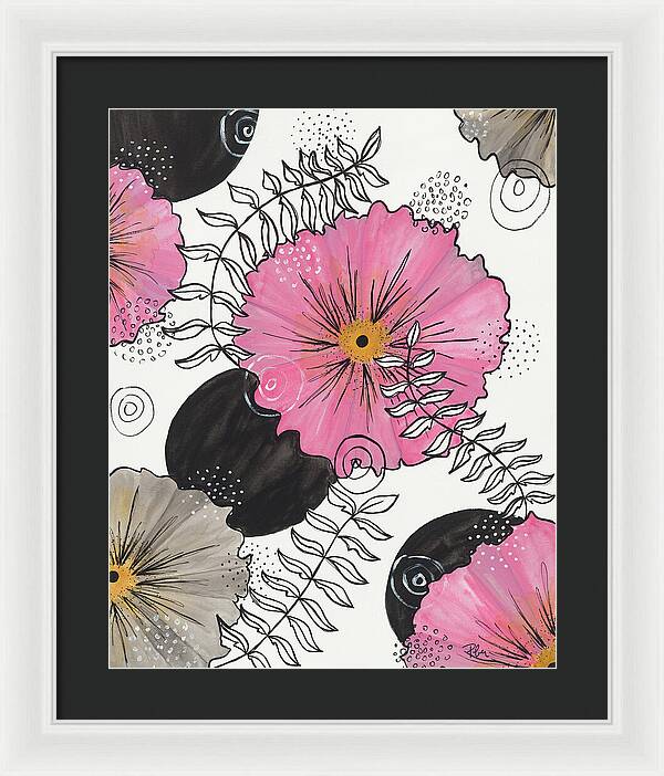 Pink Floral Fine Art Print - Framed Print