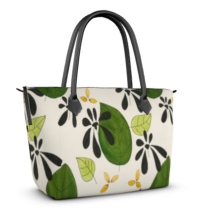 Designer Zipper Tote Green